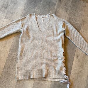 Free People Sweater Dress with Lace Up Detail